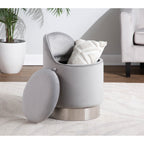 Sgabello girevole in velluto Silver Orchid Corday