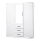 Armadio guardaroba Cosmo a 3 ante in legno massello al 100% di Palace Imports con ante in legno massello o a specchio