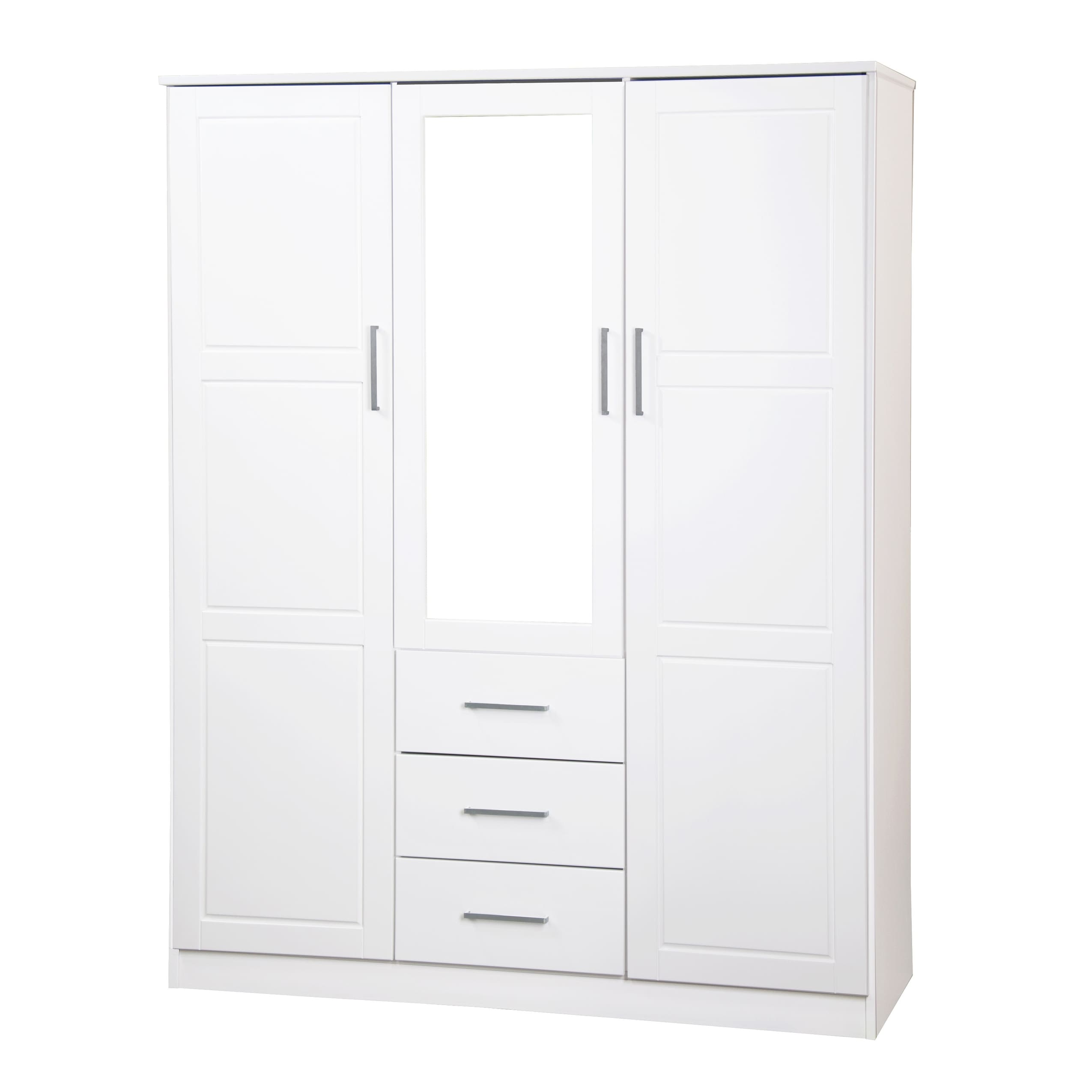 Armadio guardaroba Cosmo a 3 ante in legno massello al 100% di Palace Imports con ante in legno massello o a specchio