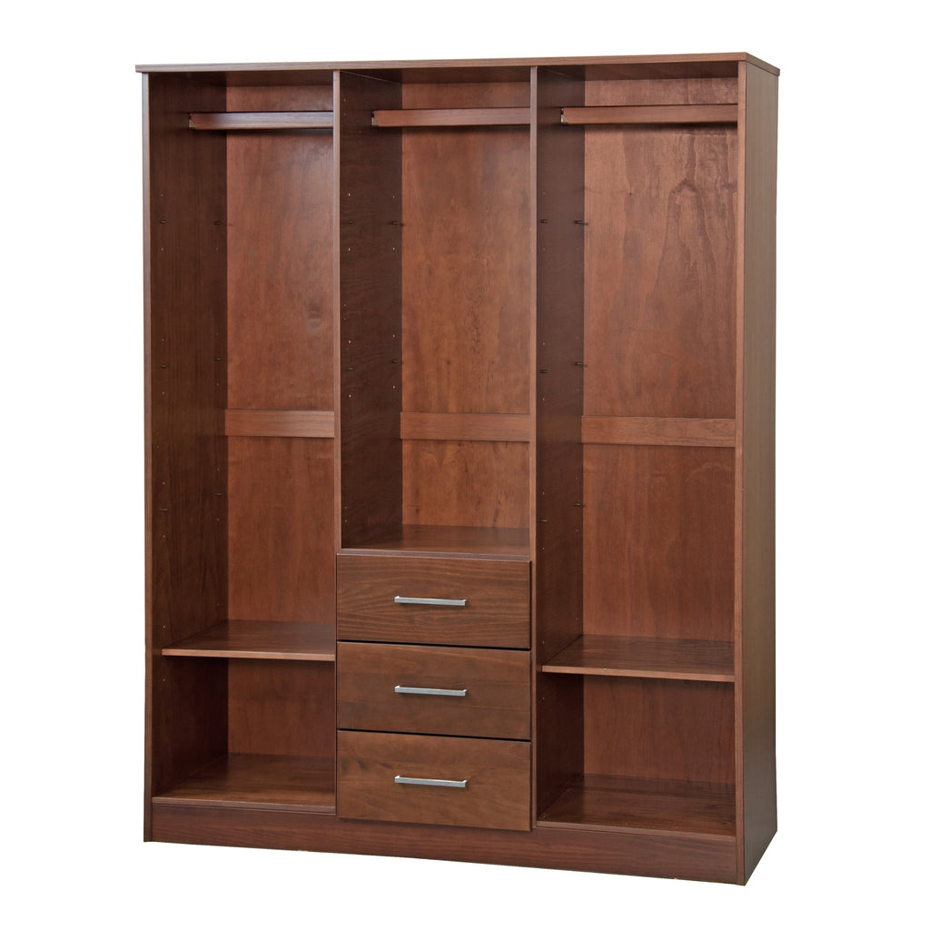 Armadio guardaroba Cosmo a 3 ante in legno massello al 100% di Palace Imports con ante in legno massello o a specchio