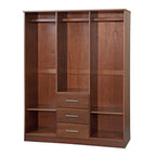 Armadio guardaroba Cosmo a 3 ante in legno massello al 100% di Palace Imports con ante in legno massello o a specchio