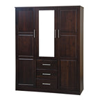 Armadio guardaroba Cosmo a 3 ante in legno massello al 100% di Palace Imports con ante in legno massello o a specchio
