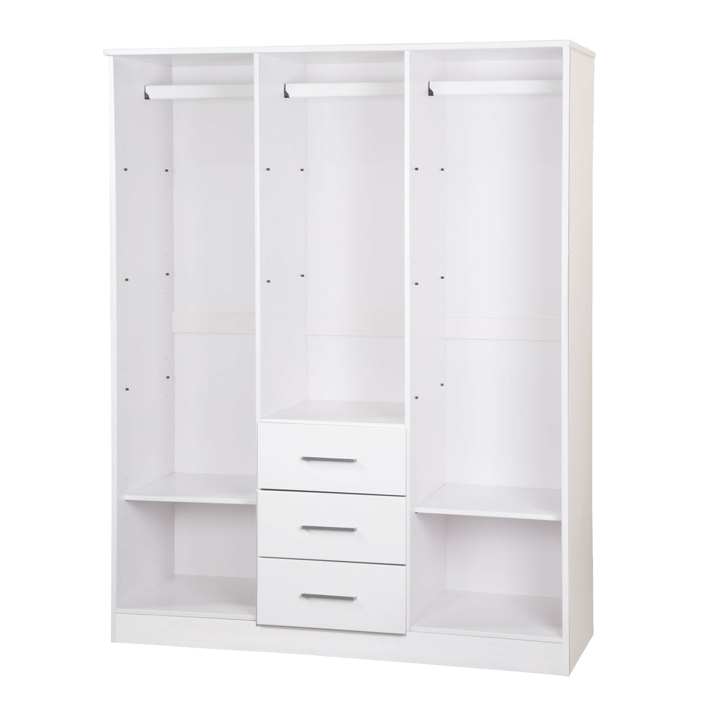 Armadio guardaroba Cosmo a 3 ante in legno massello al 100% di Palace Imports con ante in legno massello o a specchio