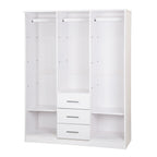 Armadio guardaroba Cosmo a 3 ante in legno massello al 100% di Palace Imports con ante in legno massello o a specchio