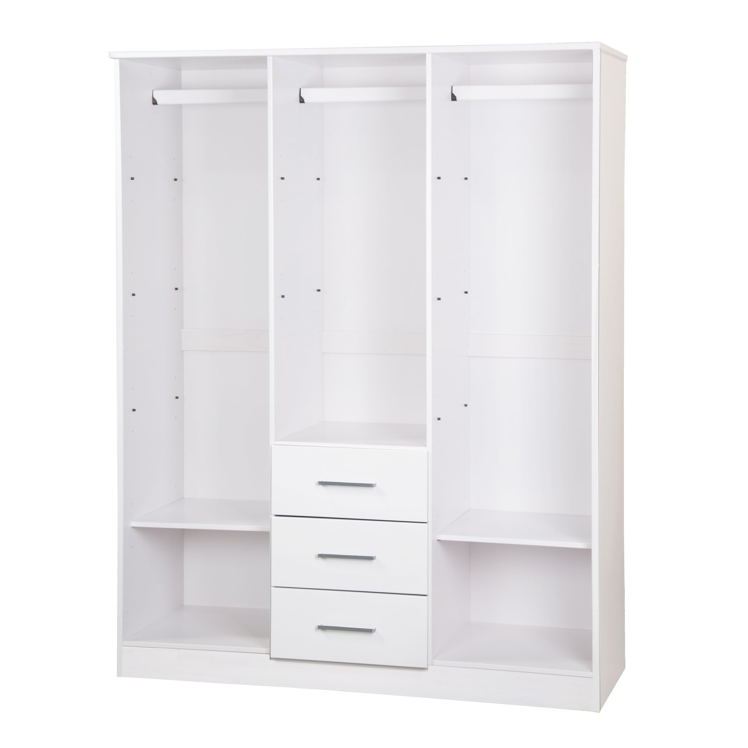 Armadio guardaroba Cosmo a 3 ante in legno massello al 100% di Palace Imports con ante in legno massello o a specchio