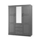 Armadio guardaroba Cosmo a 3 ante in legno massello al 100% di Palace Imports con ante in legno massello o a specchio