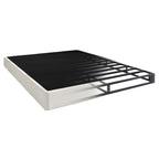 CraftPorch - Letto a molle in metallo da 5 pollici con rivestimento in lino grigio caldo