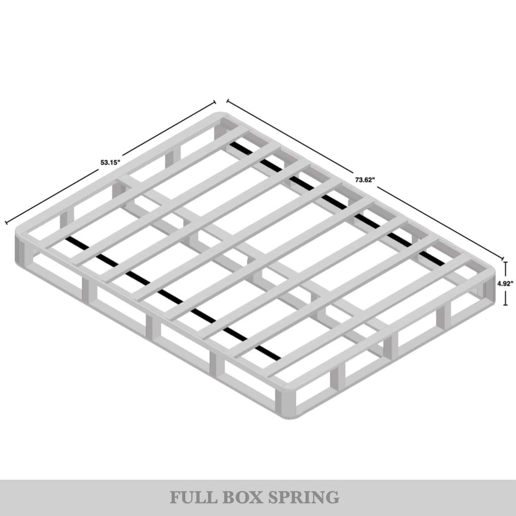 Base per letto a molle in legno massello CraftPorch da 5 pollici con doghe in legno e rivestimento in lino grigio caldo