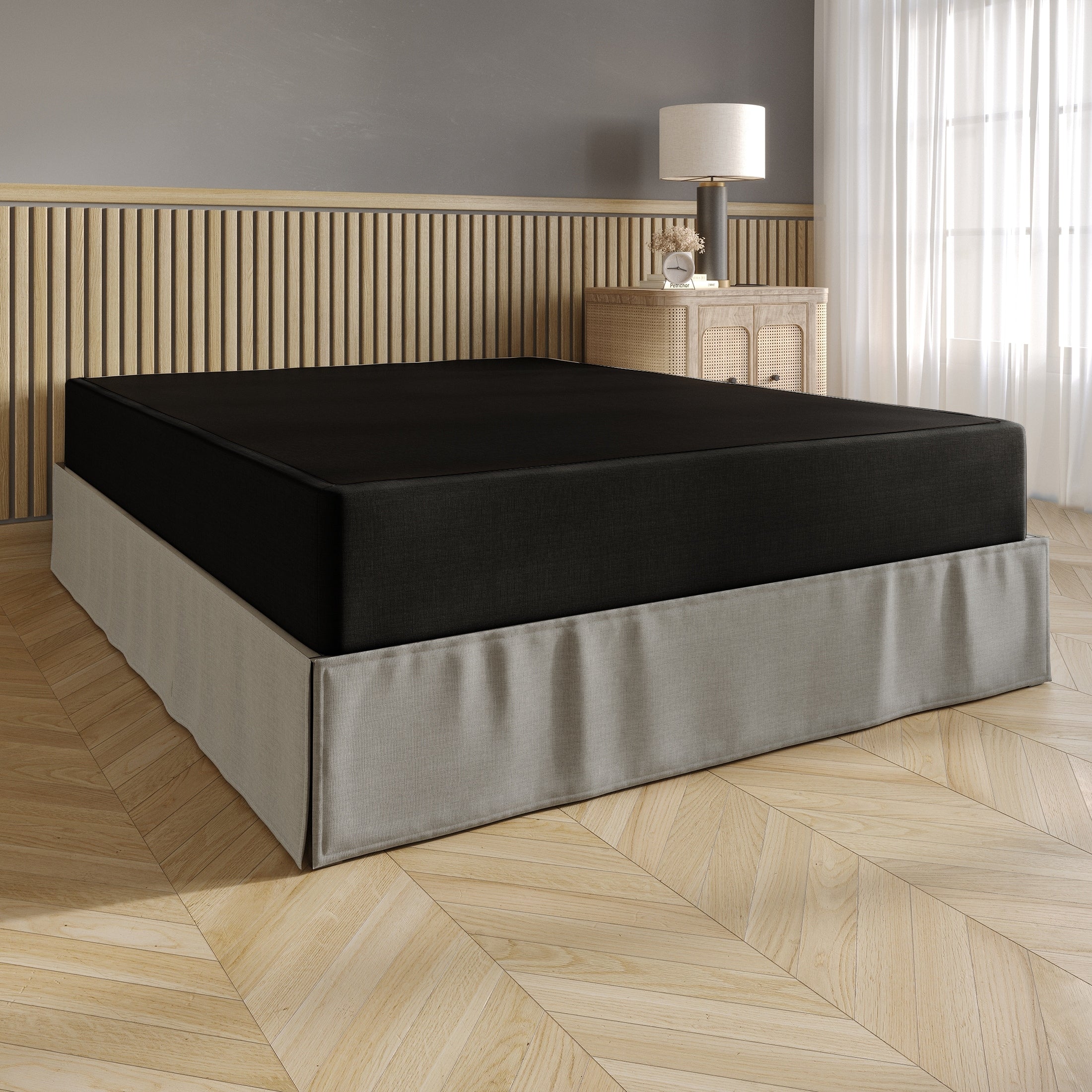 CraftPorch - Letto a molle in metallo rivestito in lino