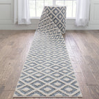 Tappeto moderno per corridoio e scale, modello Runner Harlow Trellis, su misura