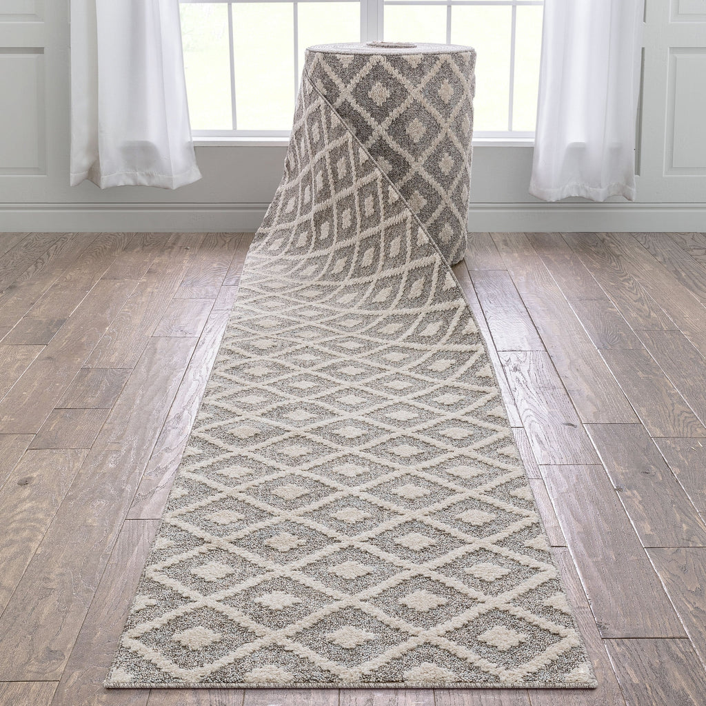 Tappeto moderno per corridoio e scale, modello Runner Harlow Trellis, su misura