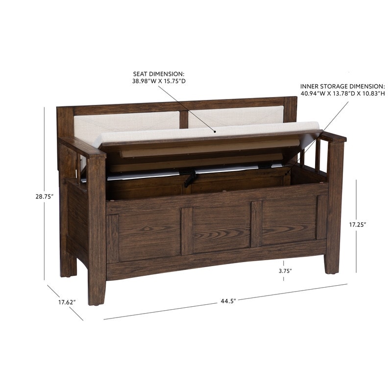 Panca d'ingresso con contenitore ribaltabile in legno Dahlia