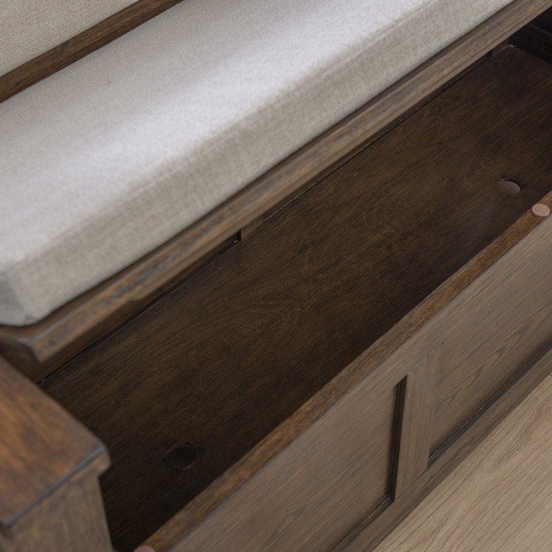 Panca d'ingresso con contenitore ribaltabile in legno Dahlia