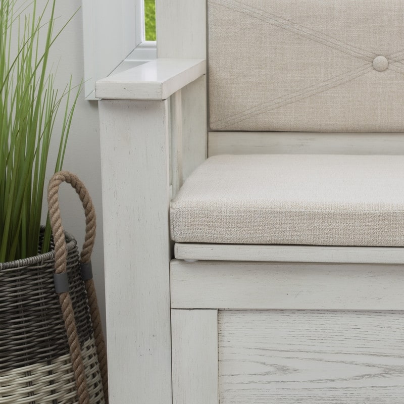 Panca d'ingresso con contenitore ribaltabile in legno Dahlia