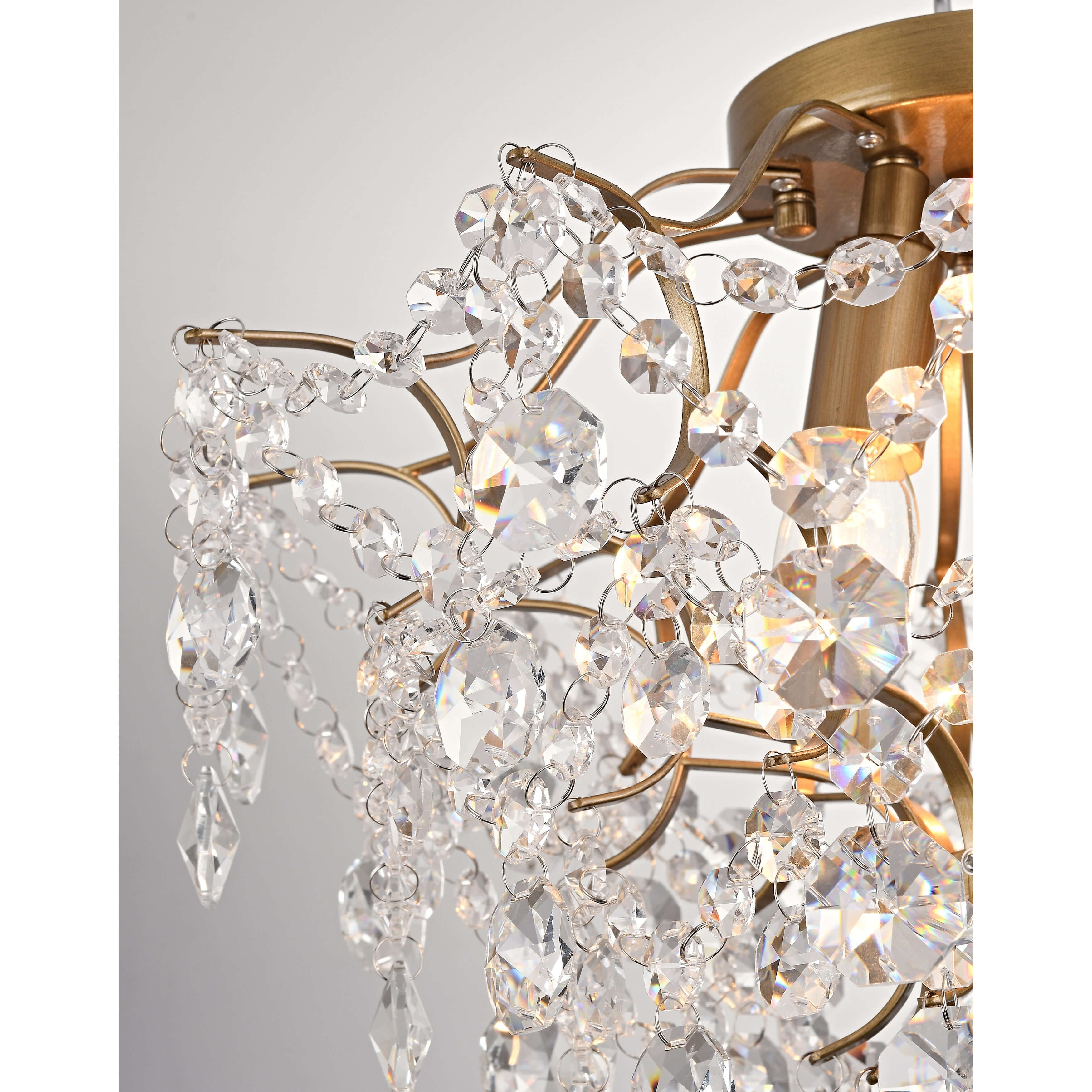 Dalia Elegante lampada da soffitto a 3 luci in cristallo per interni