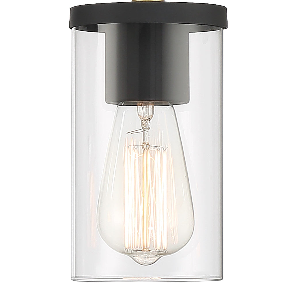Lampada da bagno moderna Decatur a 6 luci, stile fattoria, nera/oro, con certificazione UL