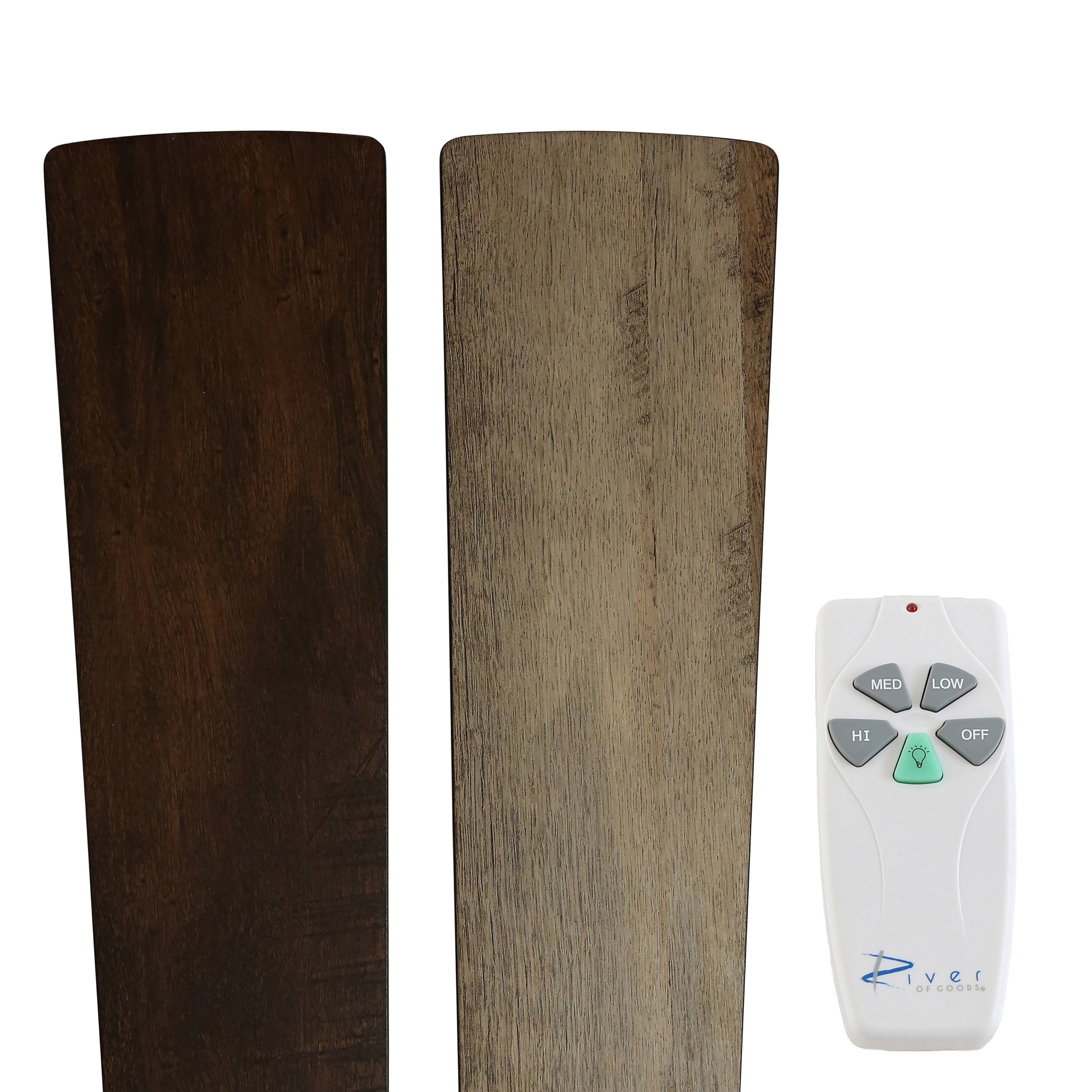 Ventilatore da soffitto con telecomando a 3 luci e vetrate colorate Della River of Goods, da 52 pollici