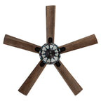 Ventilatore da soffitto con telecomando a 3 luci e vetrate colorate Della River of Goods, da 52 pollici