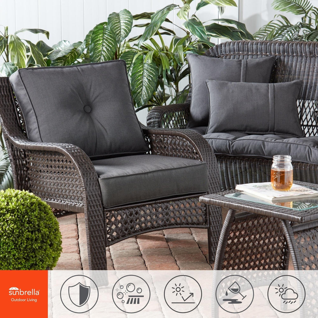 Set di cuscini da esterno Sunbrella Premium da 2 pezzi con seduta profonda