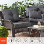 Set di cuscini da esterno Sunbrella Premium da 2 pezzi con seduta profonda