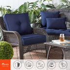 Set di cuscini da esterno Sunbrella Premium da 2 pezzi con seduta profonda