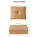 Set di cuscini da esterno Sunbrella Premium da 2 pezzi con seduta profonda