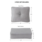 Set di cuscini da esterno Sunbrella Premium da 2 pezzi con seduta profonda