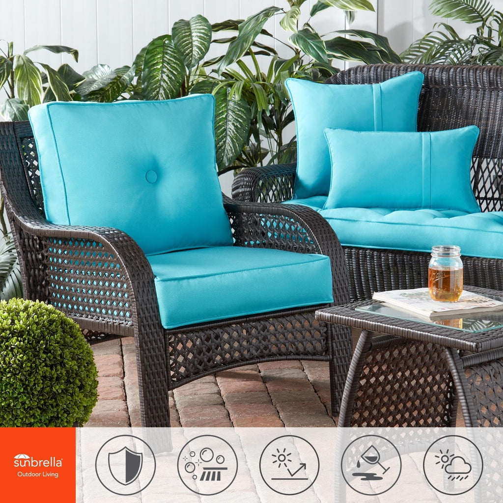 Set di cuscini da esterno Sunbrella Premium da 2 pezzi con seduta profonda