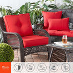 Set di cuscini da esterno Sunbrella Premium da 2 pezzi con seduta profonda