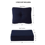 Set di cuscini da esterno Sunbrella Premium da 2 pezzi con seduta profonda