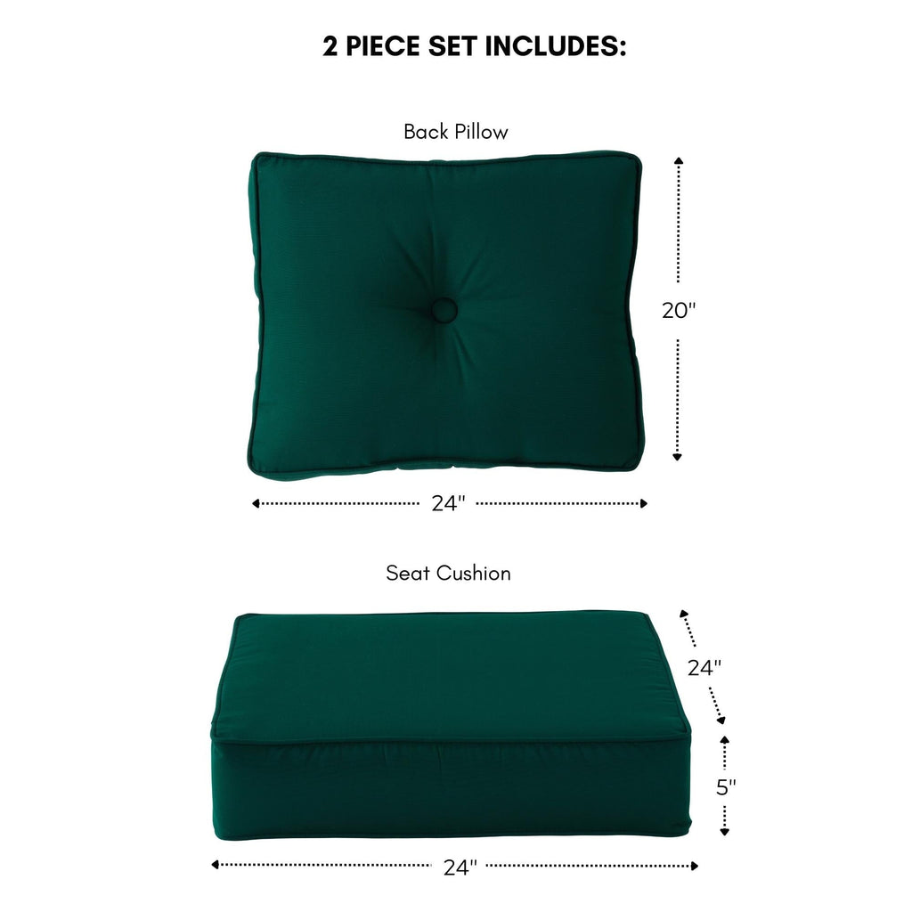 Set di cuscini da esterno Sunbrella Premium da 2 pezzi con seduta profonda