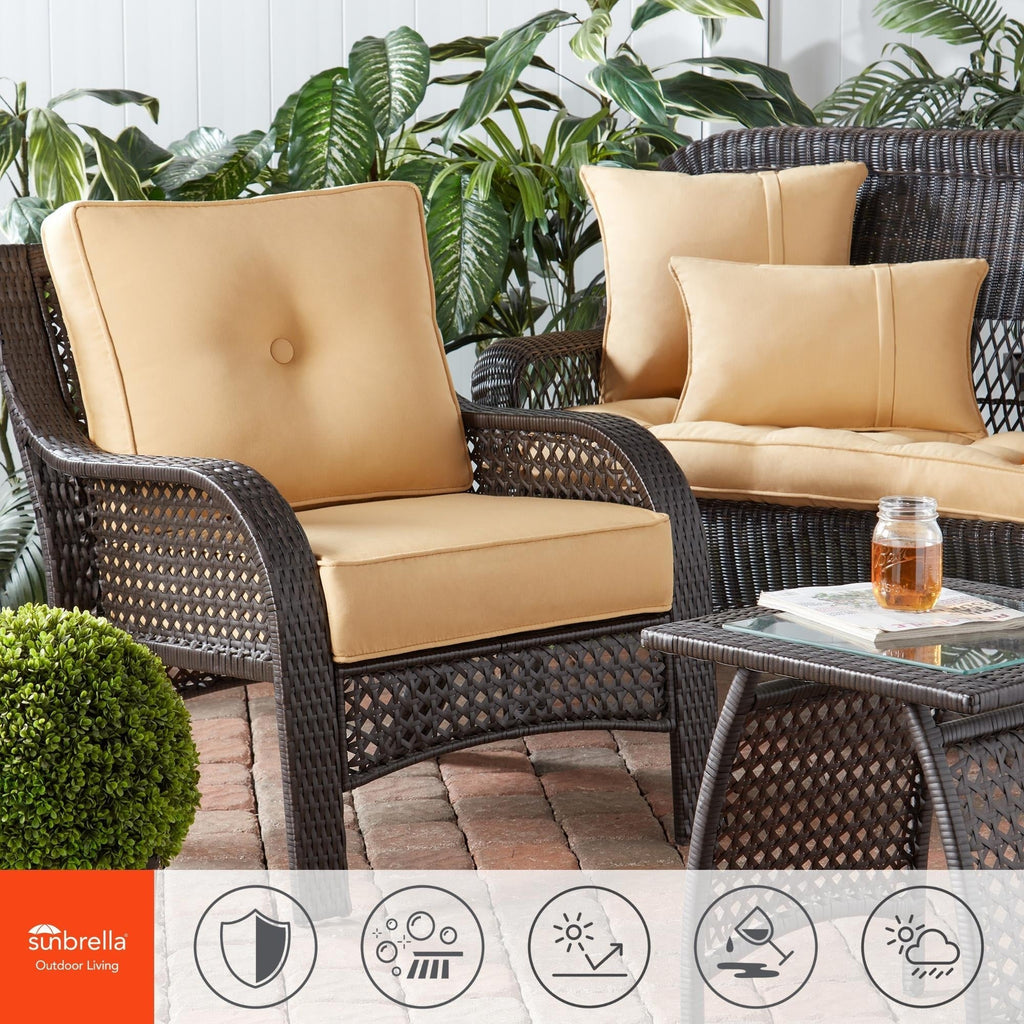 Set di cuscini da esterno Sunbrella Premium da 2 pezzi con seduta profonda