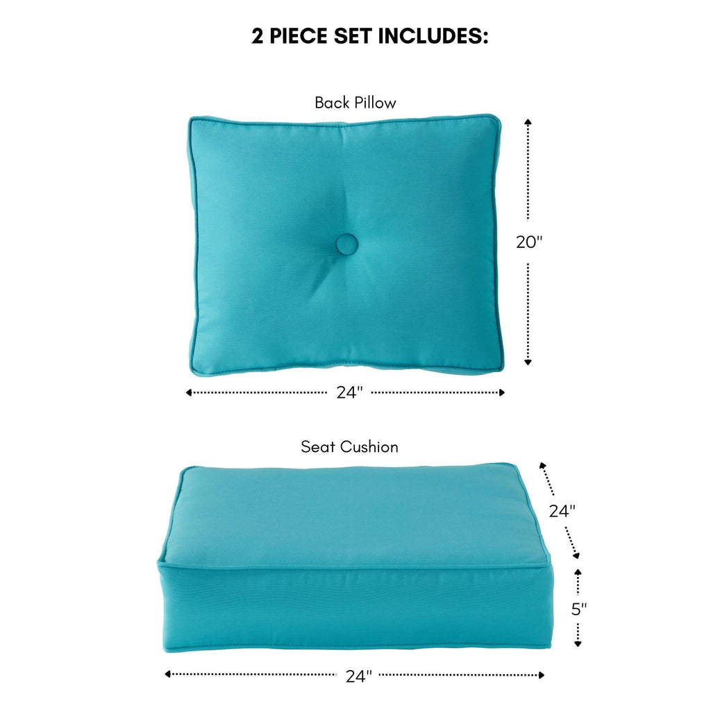 Set di cuscini da esterno Sunbrella Premium da 2 pezzi con seduta profonda