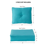 Set di cuscini da esterno Sunbrella Premium da 2 pezzi con seduta profonda