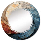 Specchio da parete moderno astratto a spirale collage Designart