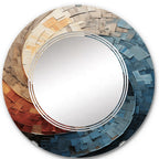 Specchio da parete moderno astratto a spirale collage Designart