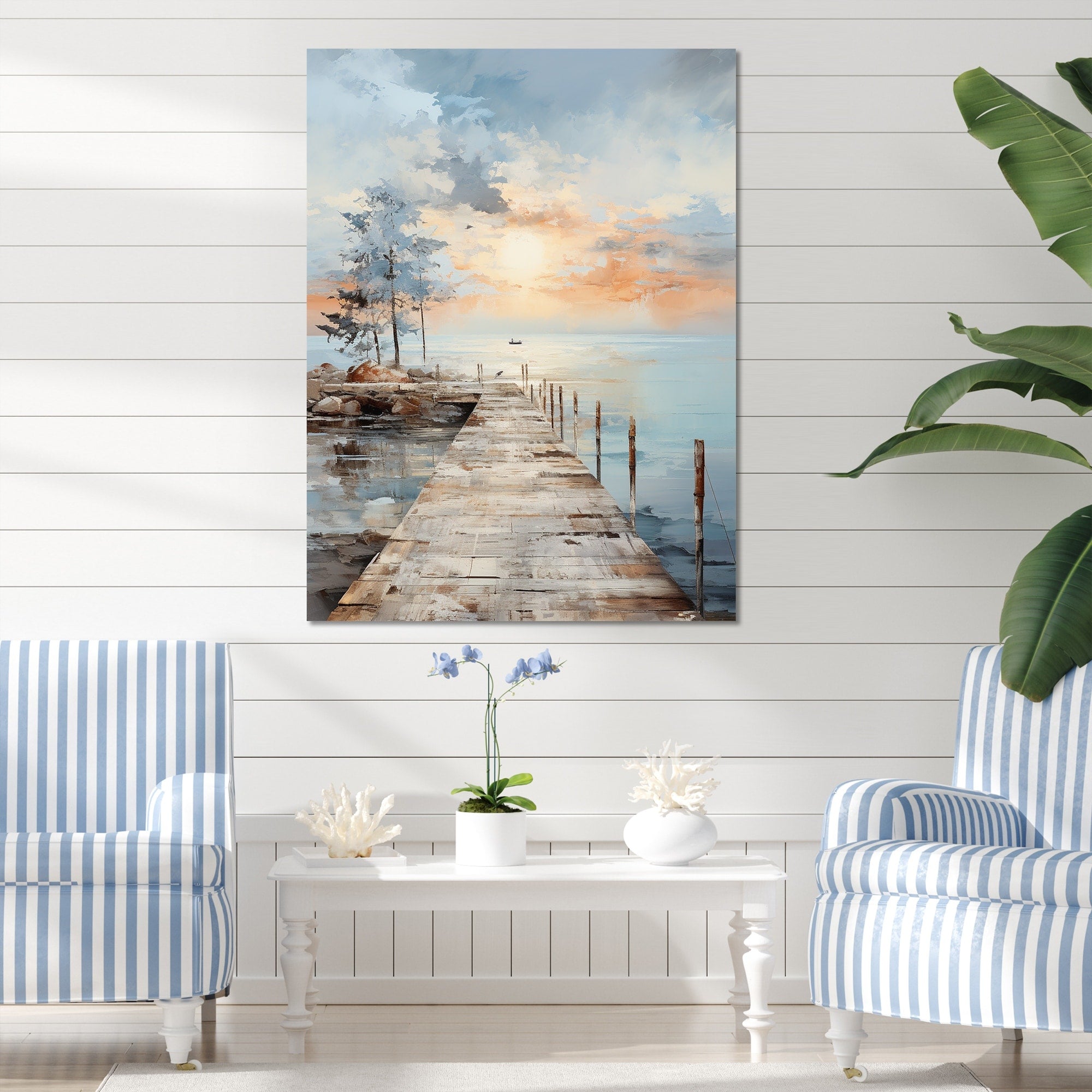 Decorazione murale per molo costiero Designart Pier And Dock Seaside III