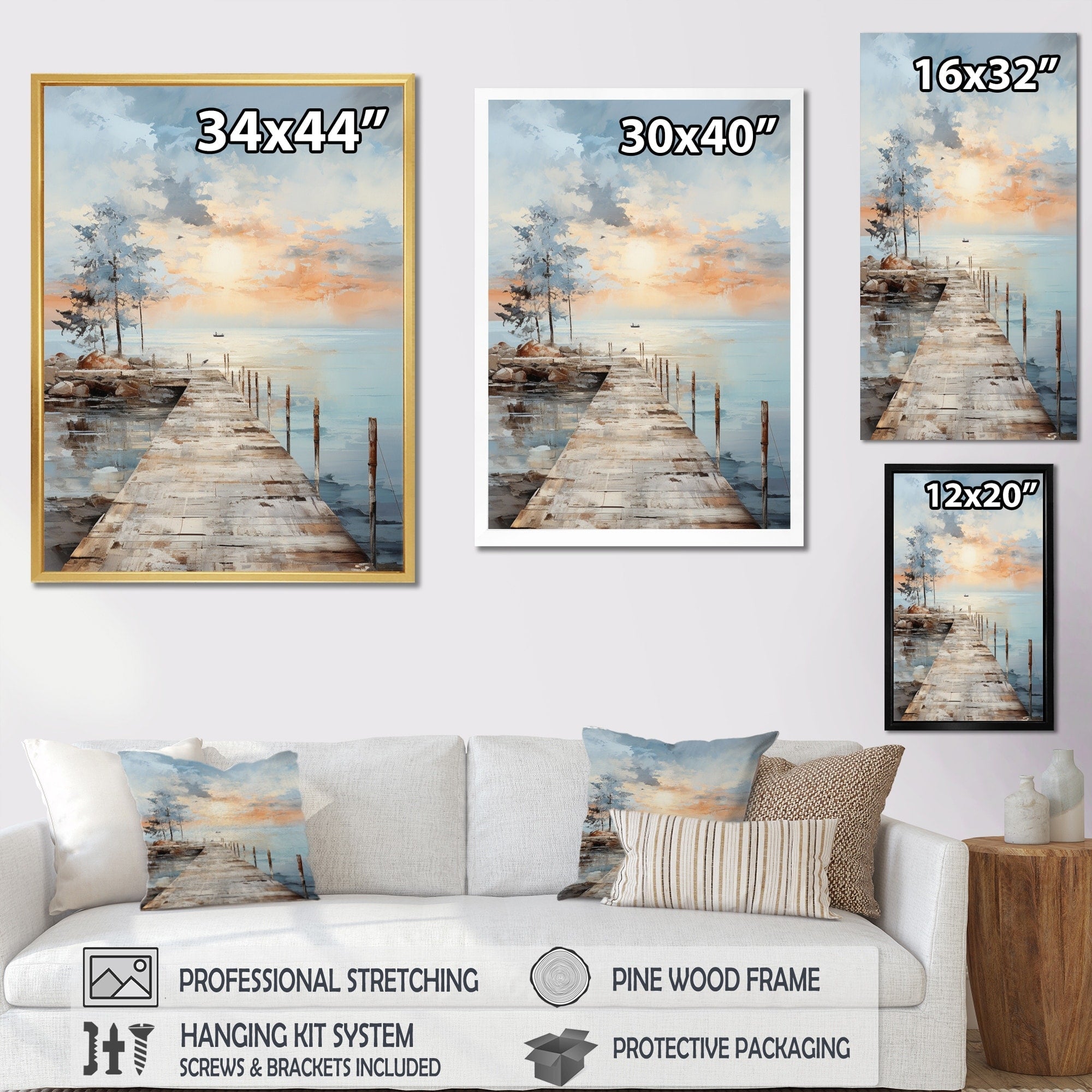 Decorazione murale per molo costiero Designart Pier And Dock Seaside III