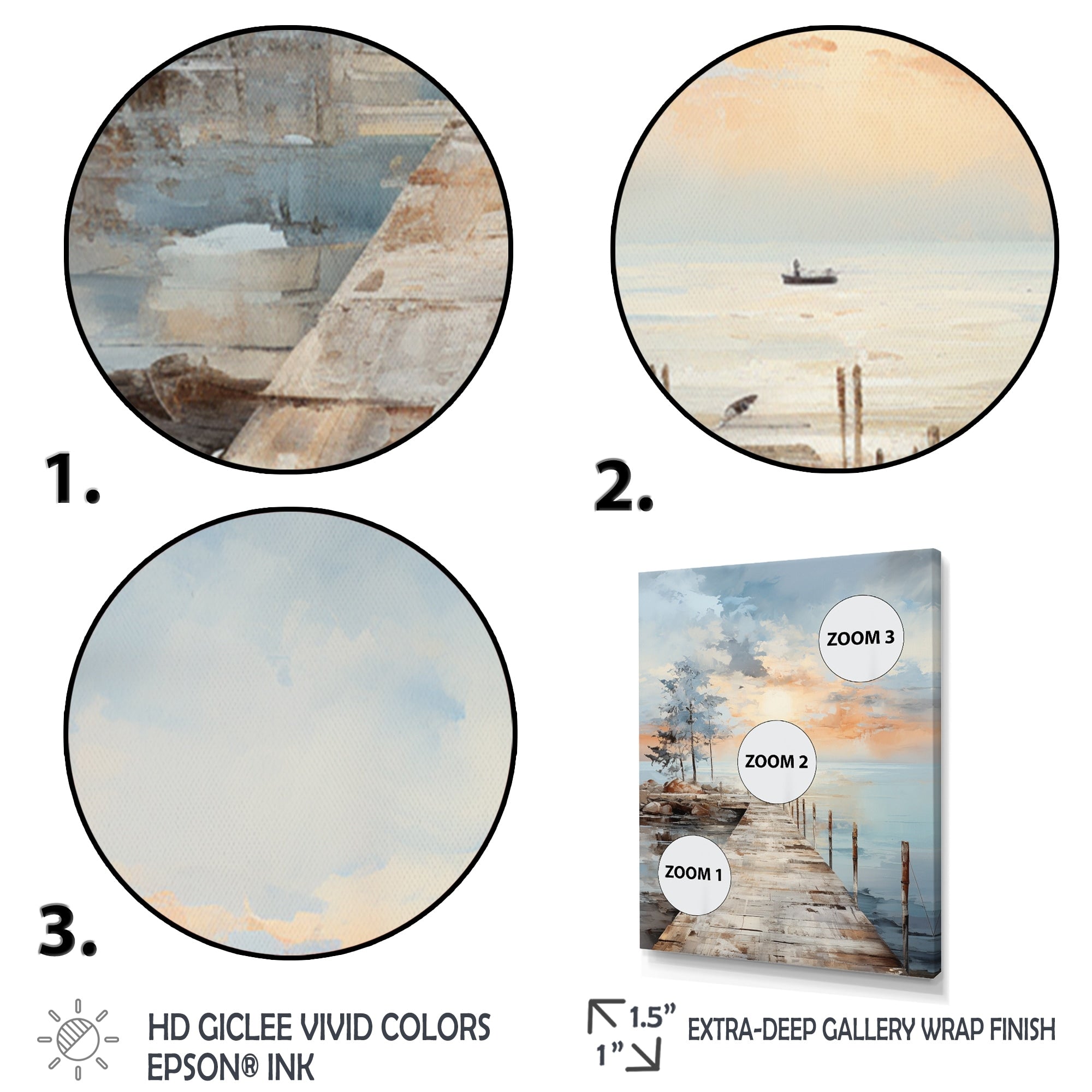 Decorazione murale per molo costiero Designart Pier And Dock Seaside III