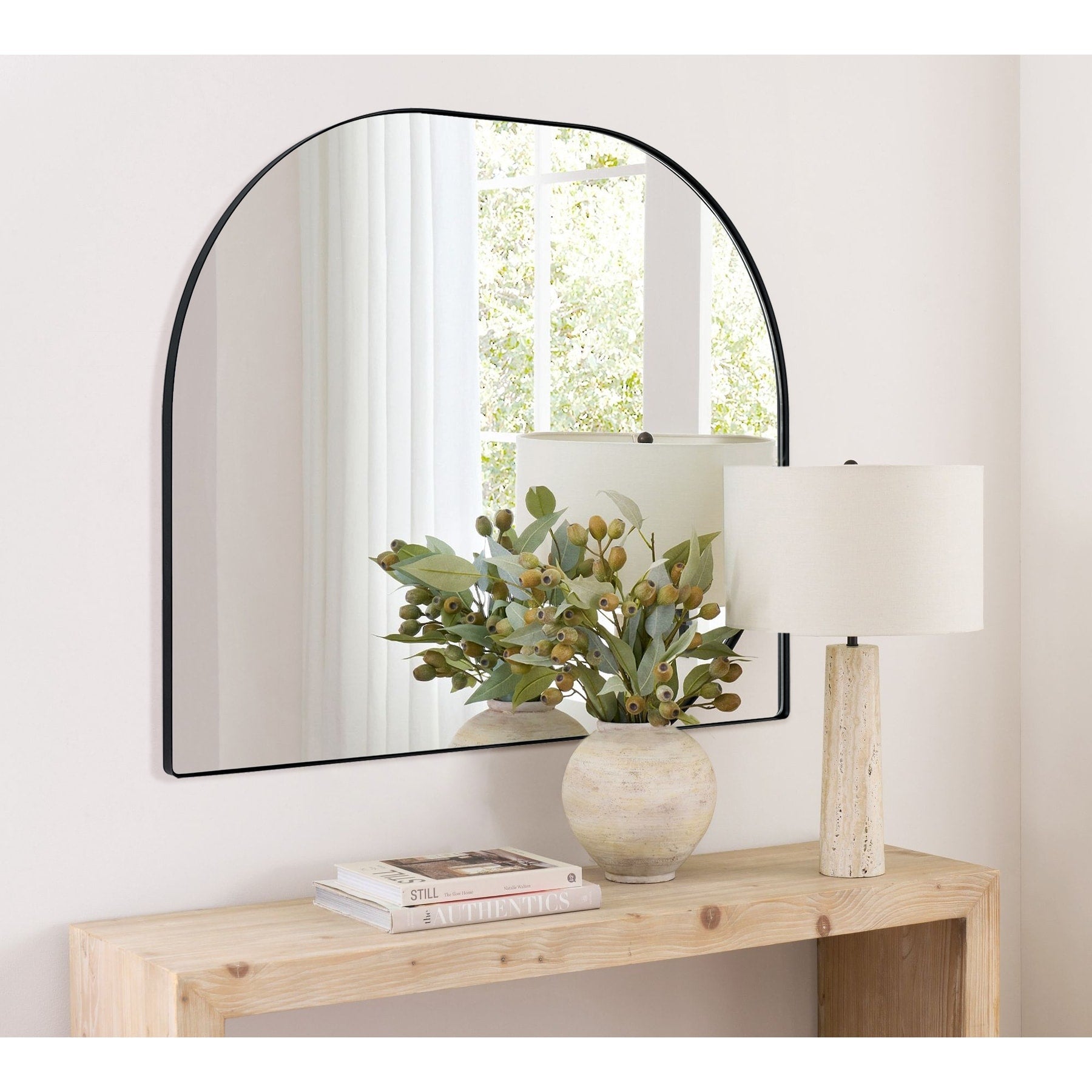 Specchio ad arco grande Dezerae TEHOME per camino, 40'' L x 32'' A