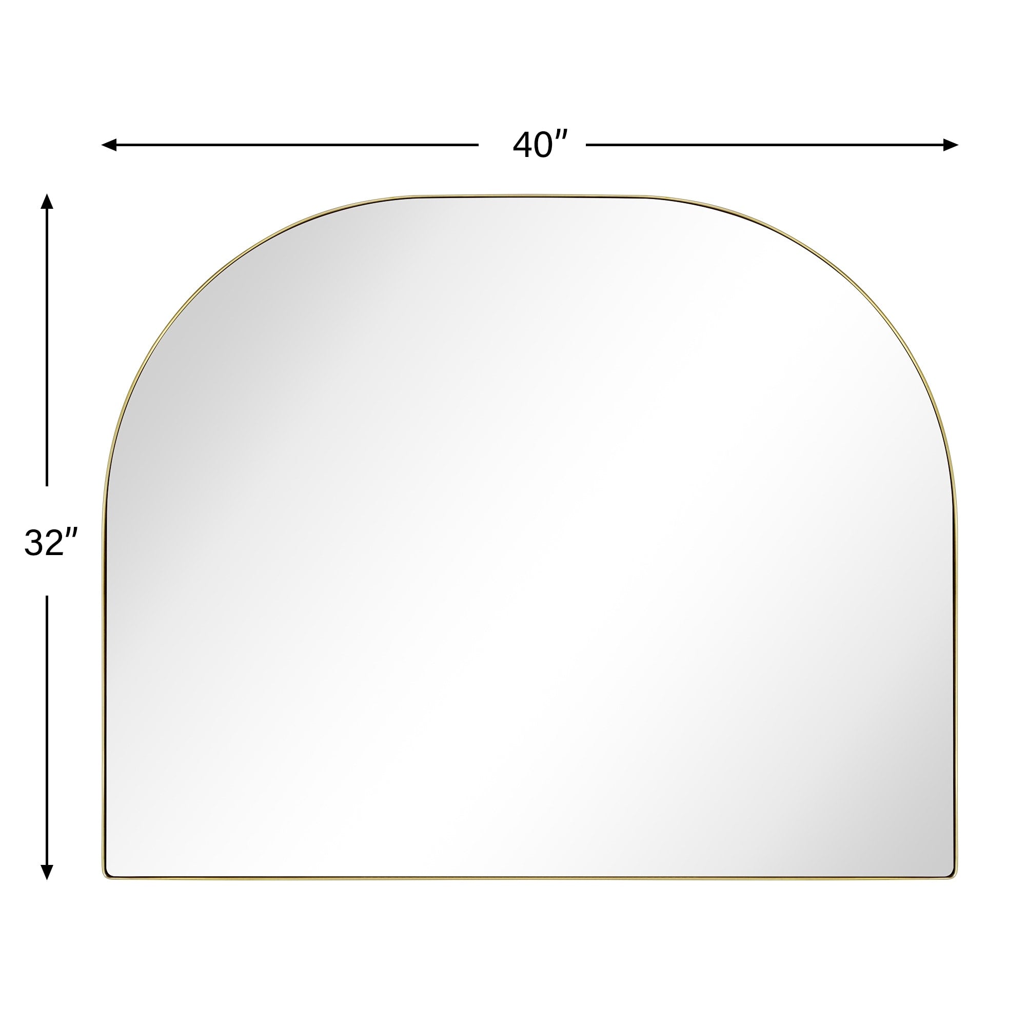 Specchio ad arco grande Dezerae TEHOME per camino, 40'' L x 32'' A