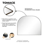Specchio ad arco grande Dezerae TEHOME per camino, 40'' L x 32'' A