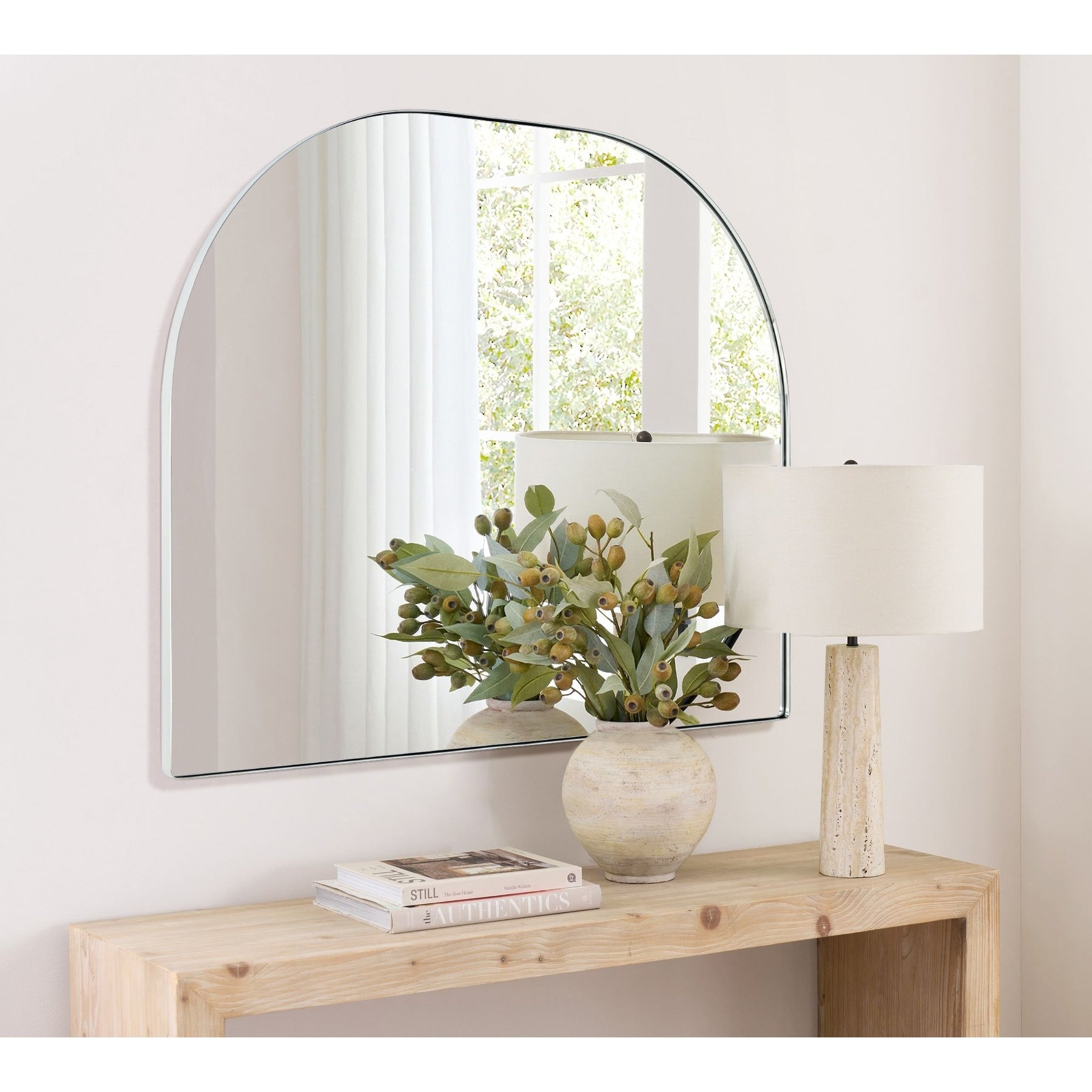 Specchio ad arco grande Dezerae TEHOME per camino, 40'' L x 32'' A