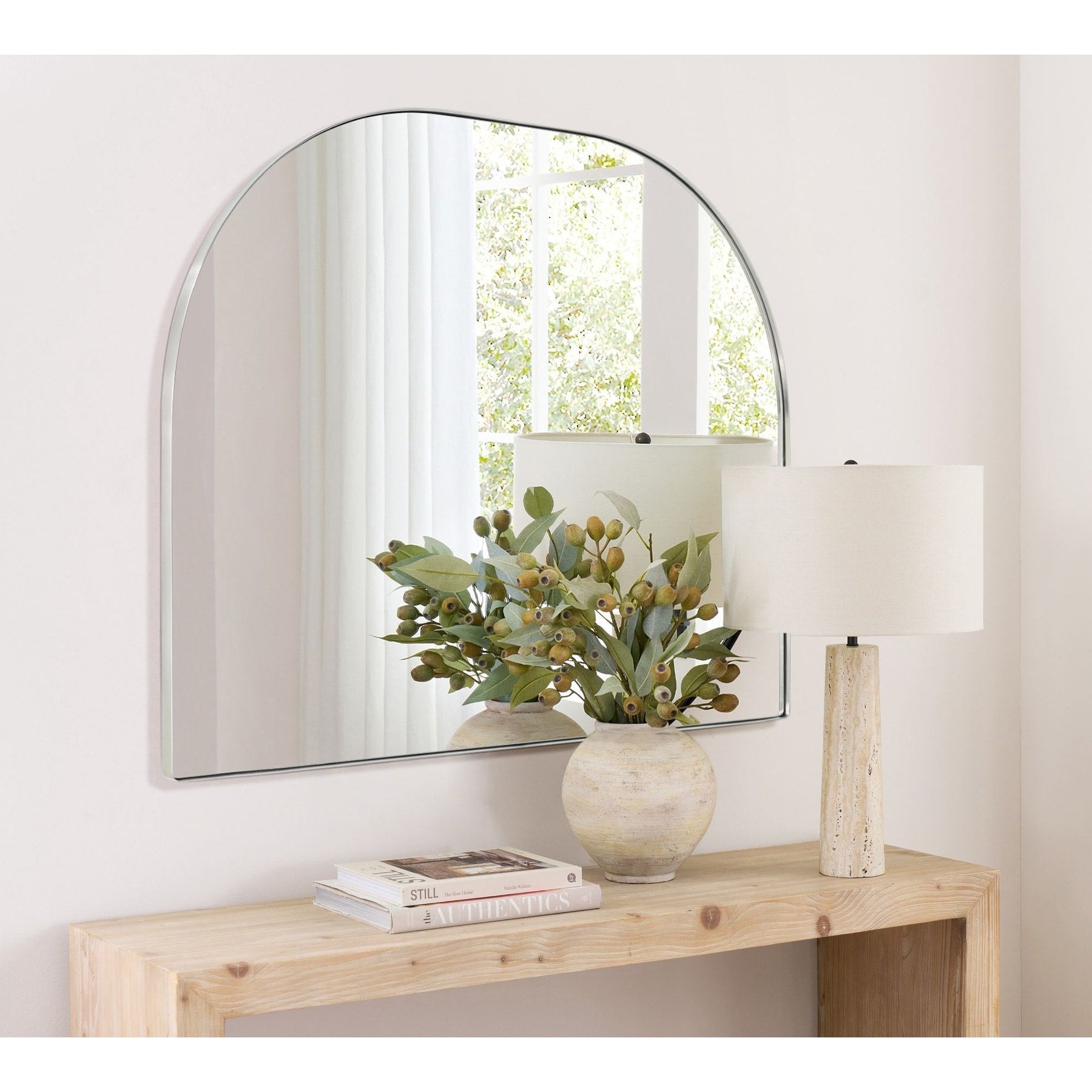 Specchio ad arco grande Dezerae TEHOME per camino, 40'' L x 32'' A