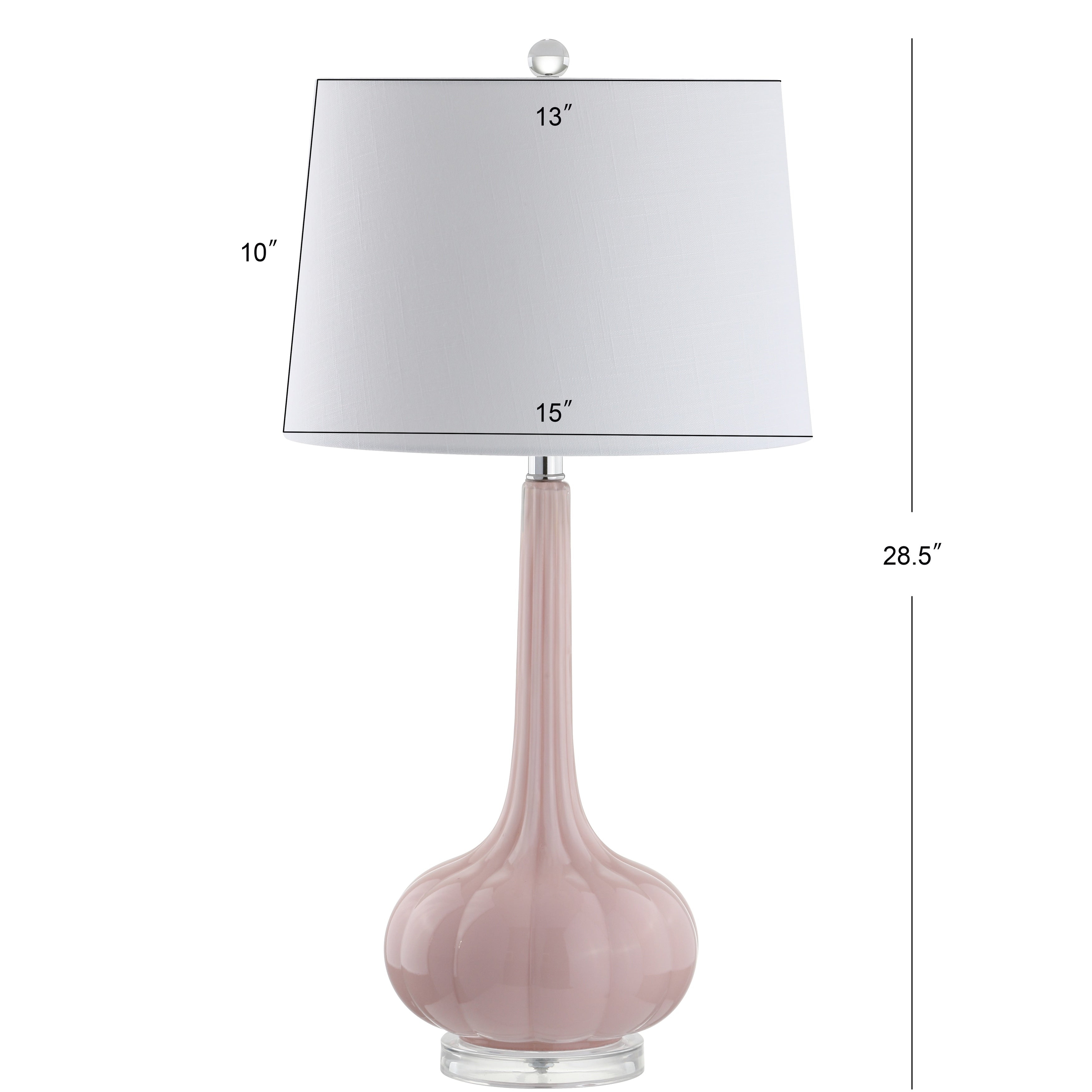 Lampada da tavolo a LED a forma di goccia in vetro Diamante 28.5, rosa (set da 2) di JONATHAN Y