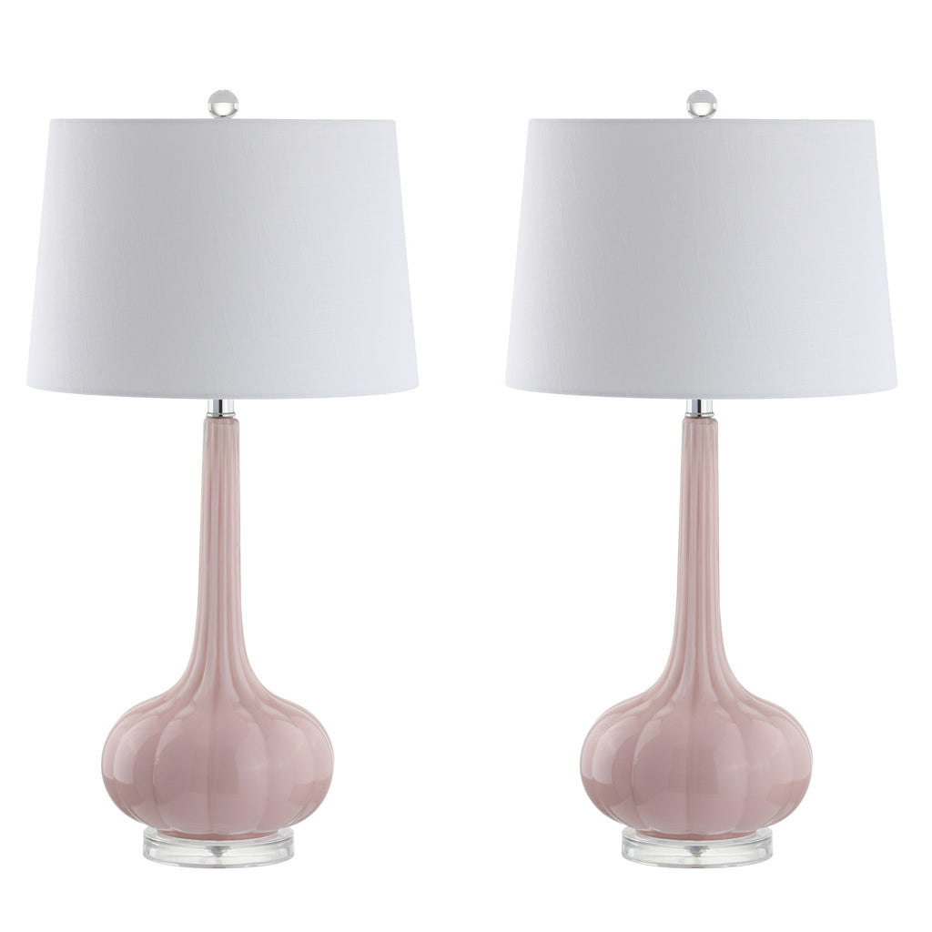 Lampada da tavolo a LED a forma di goccia in vetro Diamante 28.5, rosa (set da 2) di JONATHAN Y