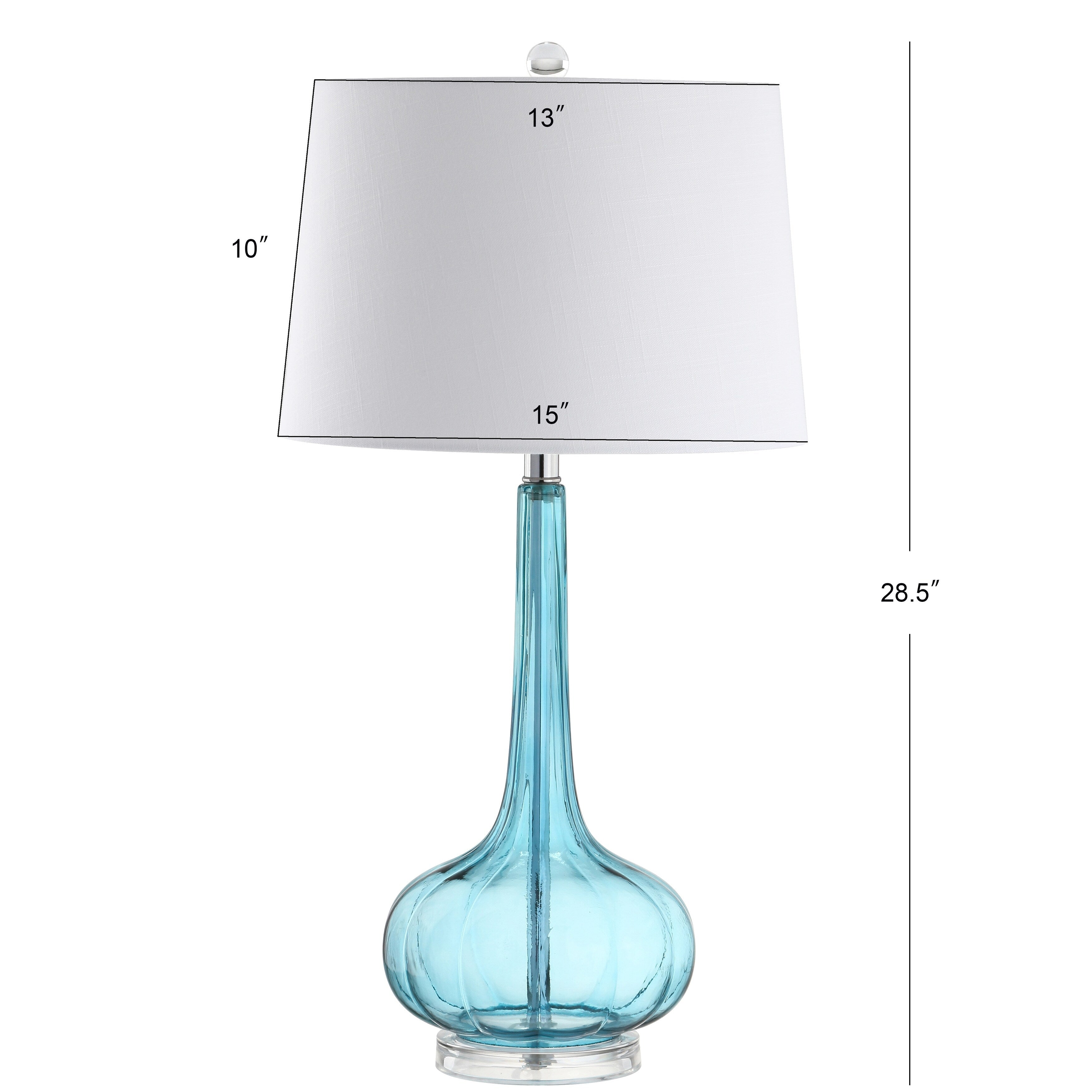 Lampada da tavolo a LED a forma di goccia in vetro Diamante 28.5, rosa (set da 2) di JONATHAN Y
