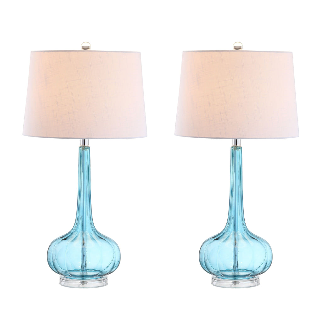 Lampada da tavolo a LED a forma di goccia in vetro Diamante 28.5, rosa (set da 2) di JONATHAN Y