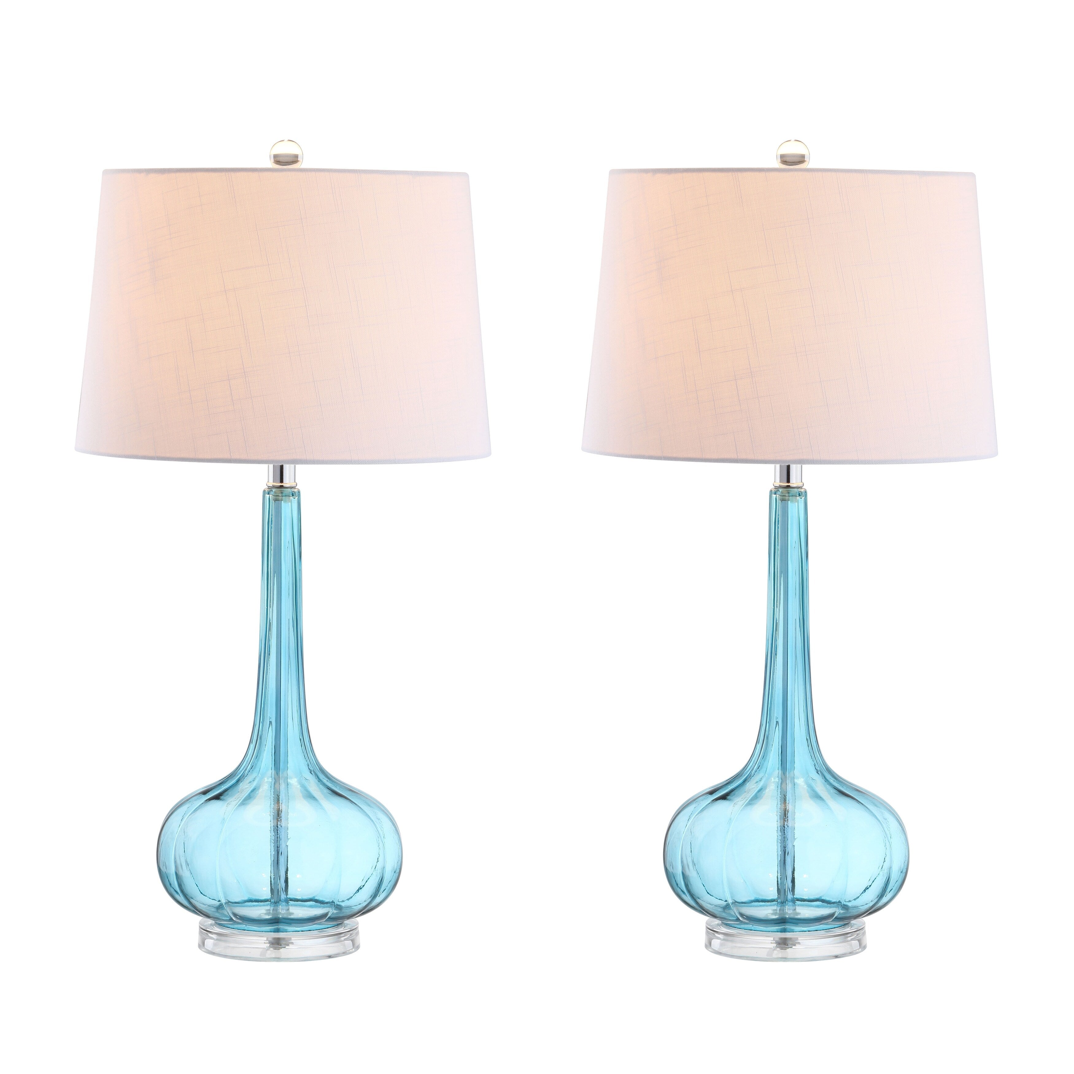 Lampada da tavolo a LED a forma di goccia in vetro Diamante 28.5, rosa (set da 2) di JONATHAN Y