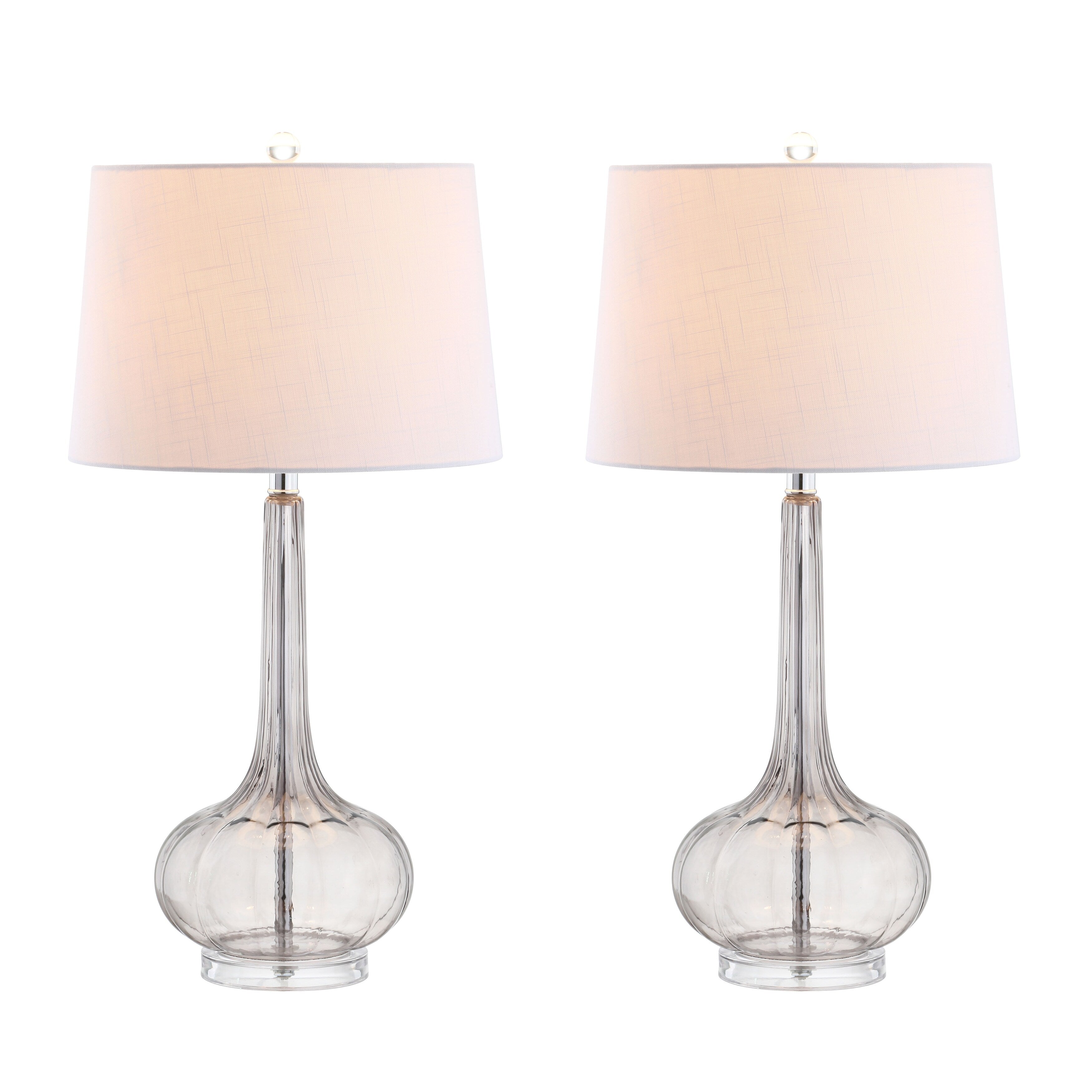 Lampada da tavolo a LED a forma di goccia in vetro Diamante 28.5, rosa (set da 2) di JONATHAN Y